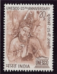 Stamps India -  Grutas de Ajanta