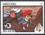 Stamps Grenada -  Granada 1989 Scott 1771 Sello ** Walt Disney Ben and Me Amos Se escapa de casa 1c Grenada 