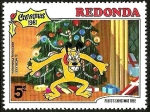 Sellos del Mundo : America : Antigua_y_Barbuda : Redonda (Iles des Antilles) 1981 Sello ** Walt Disney Navidad El Arbol de Navidad de Pluto 5c proteg