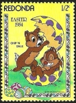 Stamps America - Antigua and Barbuda -  Redonda (Iles des Antilles) 1984 Sello ** Walt Disney Easter 1/2c Chip y Chop Durmiendo Huevo Pascua
