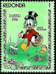Stamps America - Antigua and Barbuda -  Redonda (Iles des Antilles) 1984 Sello ** Walt Disney Easter 1c Tio Gilito buscando Huevos Pascua 