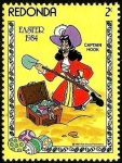 Stamps Antigua and Barbuda -  Redonda (Iles des Antilles) 1984 Sello ** Walt Disney Easter 2c Capitan Hook Buscando Tesoro Huevos 