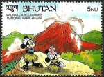 Sellos del Mundo : Asia : Bhut�n : Bhutan 1991 Scott 959 Sello ** Walt Disney Volcan Mauno Loa Hawaii 5nu 