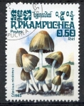 Stamps Cambodia -  Camboya 1985 Scott 570 Sello * Setas Mushrooms Coprinus Micaceus 0,50r Matasello favor Preobliterado
