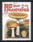 Stamps Cambodia -  Camboya 1985 Scott 573 Sello * Setas Mushrooms Amanita Muscaria 1,50r Matasello de favor Preoblitera