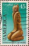 Stamps : America : United_States :  América Pre Colombina. Figura tallada del sudeste 700-1450 DC.