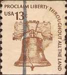 Stamps : America : United_States :  Proclamar la libertad a lo largo de toda la tierra. Campana de la libertad.