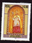 Stamps Peru -  Santo Toribio de MOgrovejo