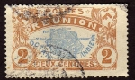 Stamps France -  mapa de la isla 