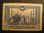Stamps Turkey -  Vista de mezquita. Piastre