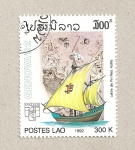 Sellos de Asia - Laos -  Barco a vela