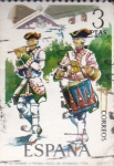 Stamps : Europe : Spain :  trajes militares