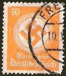 Stamps Germany -  DEUTSCHES REICH - DIENFMARKE - CRUZ EVASTICA Y CORONA