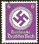 Sellos de Europa - Alemania -  DEUTSCHES REICH - DIENFMARKE - CRUZ EVASTICA Y CORONA