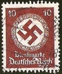 Stamps : Europe : Germany :  DEUTSCHES REICH - DIENFMARKE - CRUZ EVASTICA Y CORONA