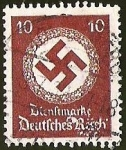 Stamps Germany -  DEUTSCHES REICH - DIENFMARKE - CRUZ EVASTICA Y CORONA