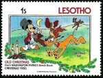 Stamps Lesotho -  Lesotho 1983 Scott 412 Sello ** Walt Disney Libro dibujos Washington Irving Christmas Eve 1s 