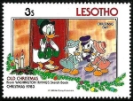 Stamps Africa - Lesotho -  Lesotho 1983 Scott 414 Sello ** Walt Disney Libro dibujos Washington Irving Christmas Day 3s