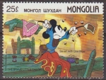 Sellos de Asia - Mongolia -  Mongolia 1987 Scott 1628 Sello ** Walt Disney Mickey El Sastrecillo Valiente 25m