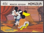 Stamps : Asia : Mongolia :  Mongolia 1987 Scott 1630 Sello ** Walt Disney Mickey y Minnie El Sastrecillo Valiente 45m