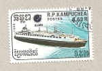 Stamps Cambodia -  Barco mercante