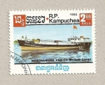 Stamps Cambodia -  Barco mercante