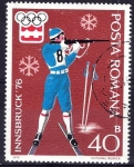 Stamps : Europe : Romania :  Olimpiada de Invierno. INNSBRUCK-76. Marcha y tiro.