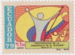 Stamps Ecuador -  Restauración de la Democracia en el Ecuador