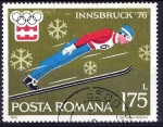 Stamps : Europe : Romania :  Olimpiada de Invierno. INNSBRUCK-76. Saltos de esquí.