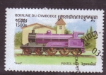 Stamps Cambodia -  serie- Locomotoras