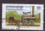 Stamps Cambodia -  serie- Locomotoras