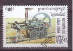 Stamps Cambodia -  serie- Locomotoras de vapor