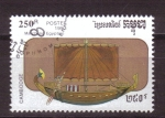 Sellos de Asia - Camboya -  serie- Barcos de la antigüedad