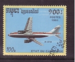 Stamps Asia - Cambodia -  serie- Aviones comerciales