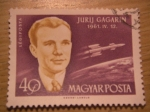 Stamps : Europe : Hungary :  jurij gagarin