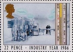 Stamps : Europe : United_Kingdom :  Industry Year 22p Stamp (1986) Thermometer and Pharmaceutical Laboratory (Health)