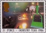 Stamps United Kingdom -  Industry Year 31p Stamp (1986) Garden Hoe and Steel Works (Steel)