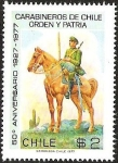 Stamps Chile -  50° ANIVERSARIO CARABINEROS DE CHILE - ORDEN Y PATRIA