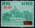 Stamps Peru -  Monumento al Agricultor Indígena. Lima - 1935