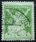 Stamps : Europe : Czechoslovakia :  Žena Trhající Okovy