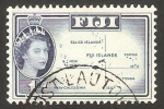 Stamps Fiji -  163 - Elizabeth II y mapa de las islas