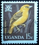 Stamps Uganda -  Orange Weaver