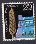 Stamps Spain -  xxv años de paz-obras hidraulicas