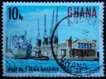 Stamps : Africa : Ghana :  Quay #2 / Tema harbour