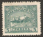 Stamps : Europe : Ukraine :  137 - manada de bueyes