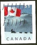 Stamps : America : Canada :  BANDERA - TRINEO TIRADO POR PERROS