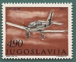 Sellos de Europa - Yugoslavia -  Día de la Aviación - Utva-75  - Fuerza Aérea -  entrenamiento