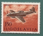 Stamps Yugoslavia -  Día de la Aviación - Ikarus S-49A  - Fuerza Aérea