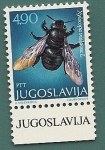 Stamps : Europe : Yugoslavia :  Himenópteros - Abejorro - Xylocopa violacea