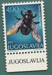 Sellos de Europa - Yugoslavia -  Himenópteros - Abejorro - Xylocopa violacea